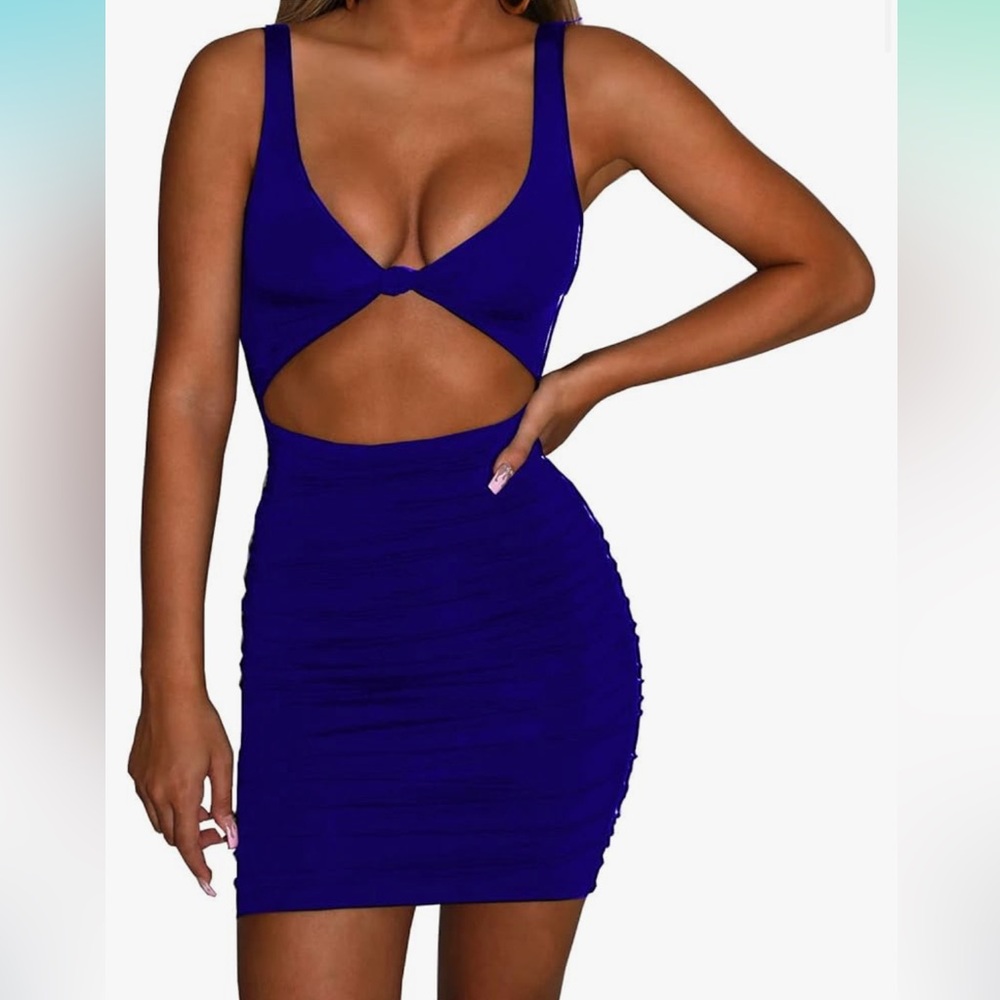 NWOT | Blue Cut-out Twist Dress